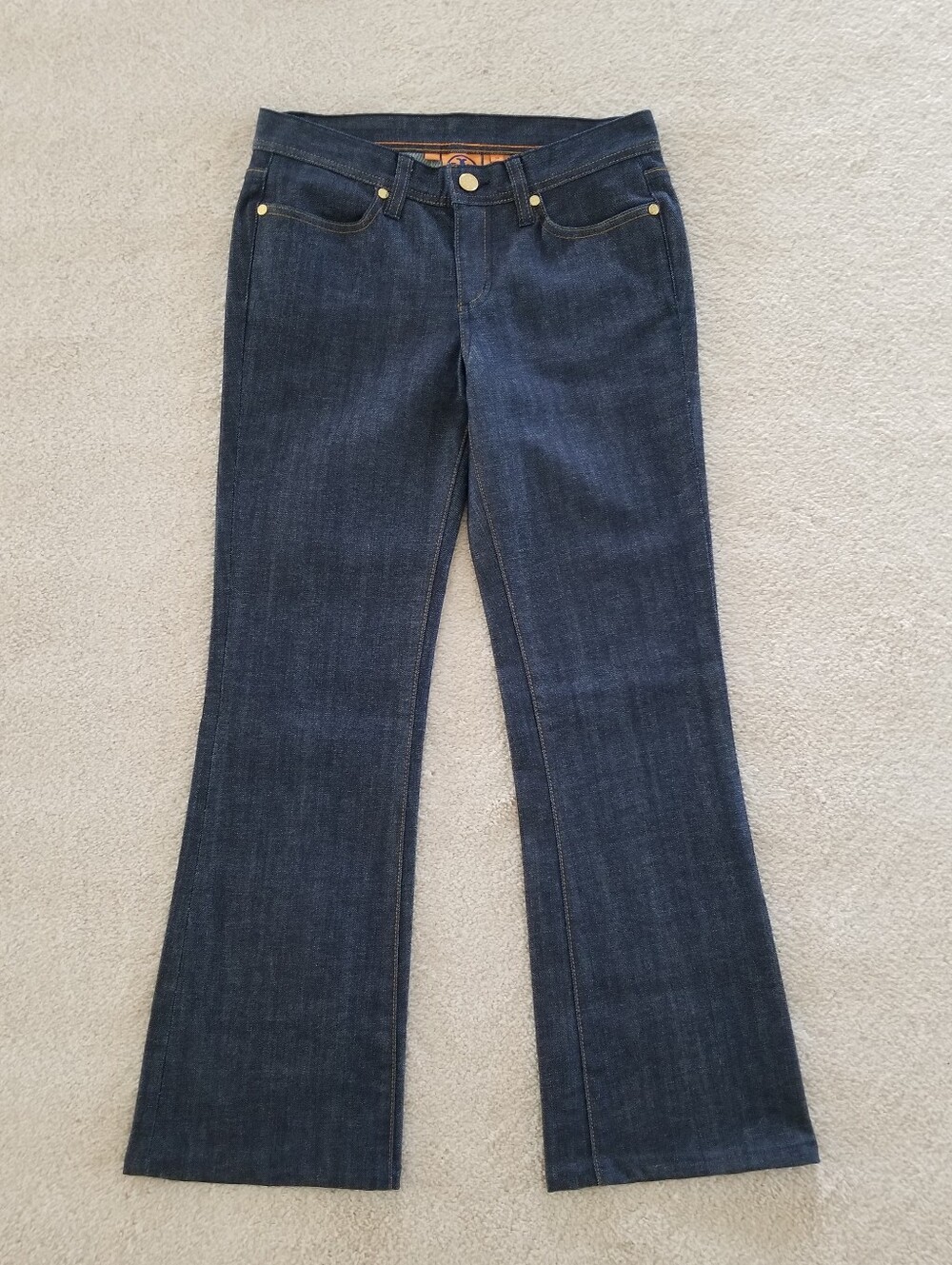 NWOT Tory Burch Tory Classic Bootcut Dark Blue Jeans Size 26